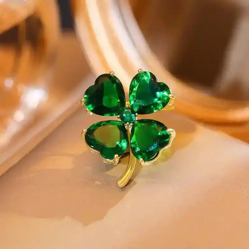 Feng Shui Crystal Brooch – Floral Pin for Good Luck, Prosperity & Style