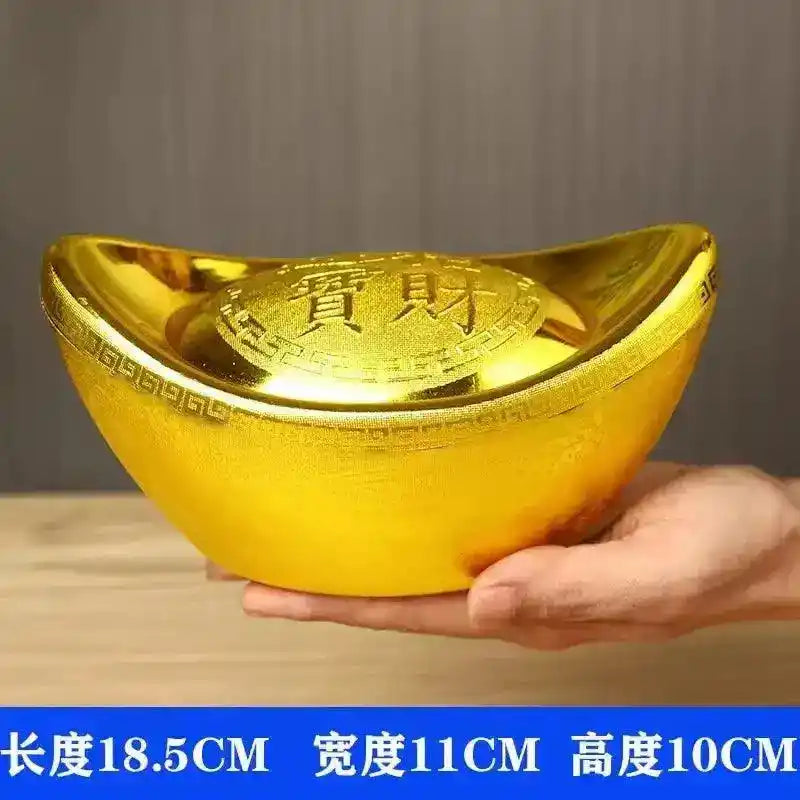 INS Lucky Gold Dollar Treasure Ancient Chinese Money Yuanbao Ornaments Office Shop Fengshui Decors Festive Candy Snacks Box Gift small 18.5cm