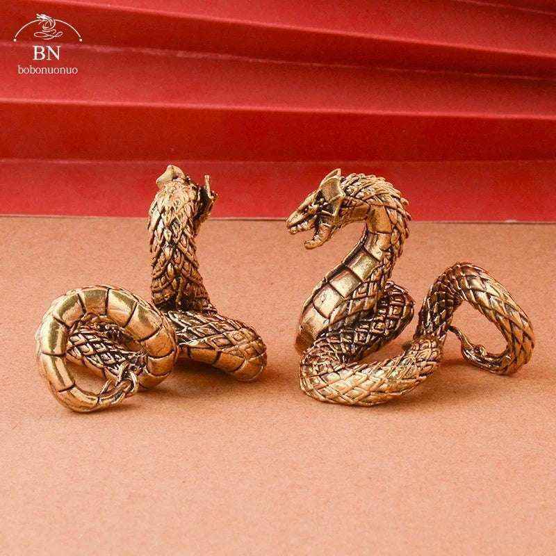 Brass Flying Dragon Fengshui Statue Ancient European Decor Copper Animal Figurine