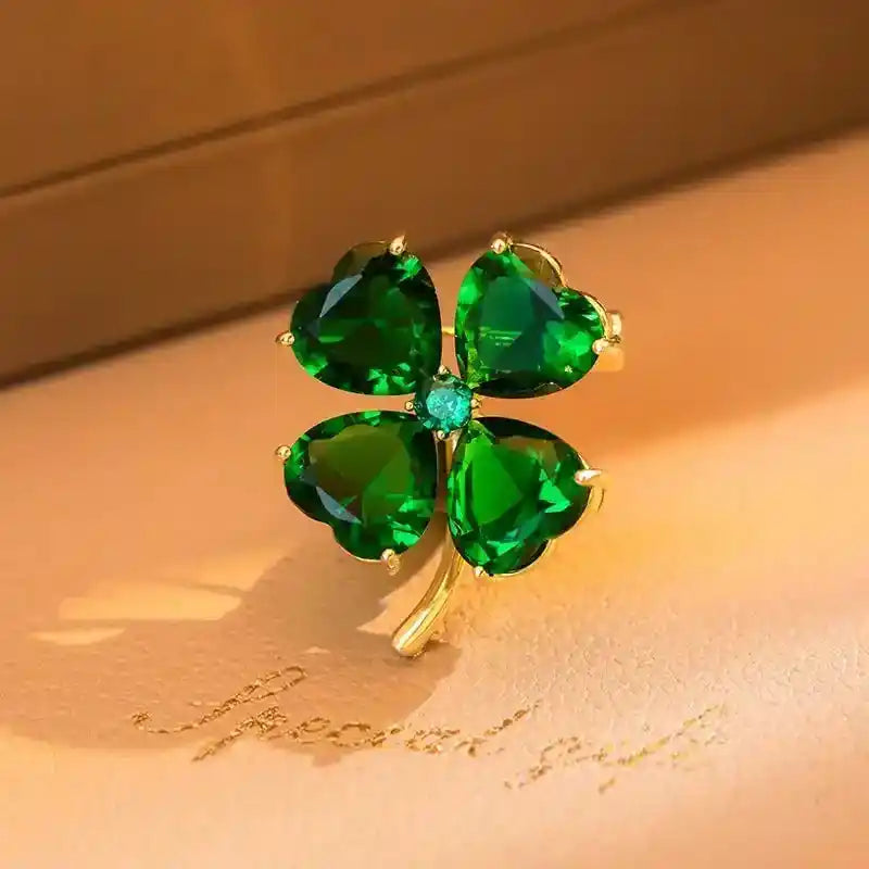 Feng Shui Crystal Brooch – Floral Pin for Good Luck, Prosperity & Style