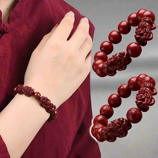 Feng Shui Pixiu Bracelet – Red Cinnabar Lucky Charm for Wealth & Protection
