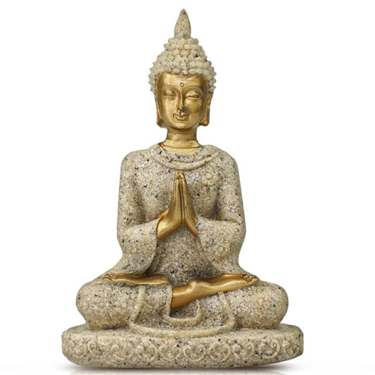 Miniature Buddha Statue Nature Sandstone Fengshui Thailand Buddha Sculpture Hindu Figurine Home Decorative Ornament