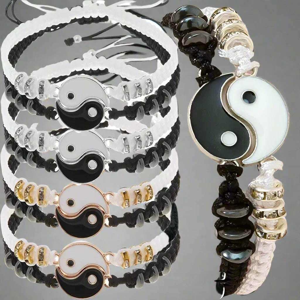 Handmade Yin Yang Bracelets for Couples – Tai Chi Symbol of Balance & Love | Adjustable & Stylish
