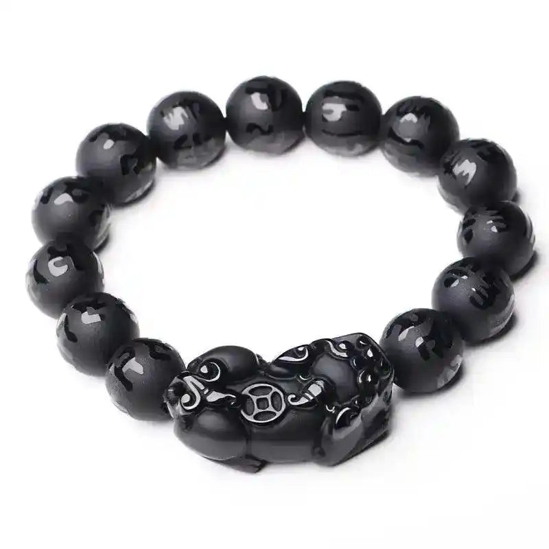 Feng Shui Jewelry Obsidian Pixiu Bracelet Lucky Amulet Gift