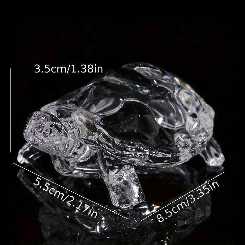 Miniature Tortoise Statue Feng Shui Lucky Charm Crystal Turtle Figurine Home Office Decoration