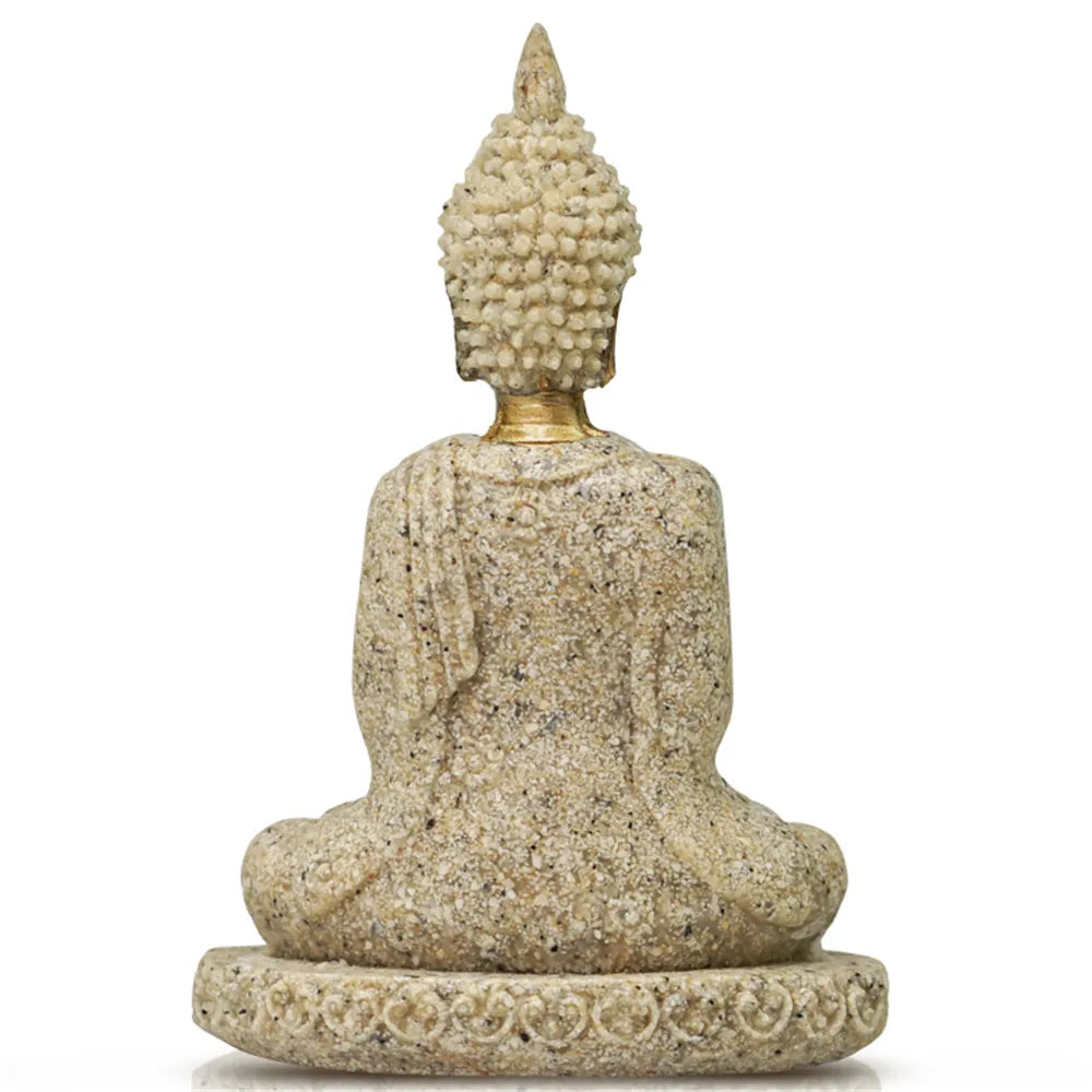 Miniature Buddha Statue Nature Sandstone Fengshui Thailand Buddha Sculpture Hindu Figurine Home Decorative Ornament