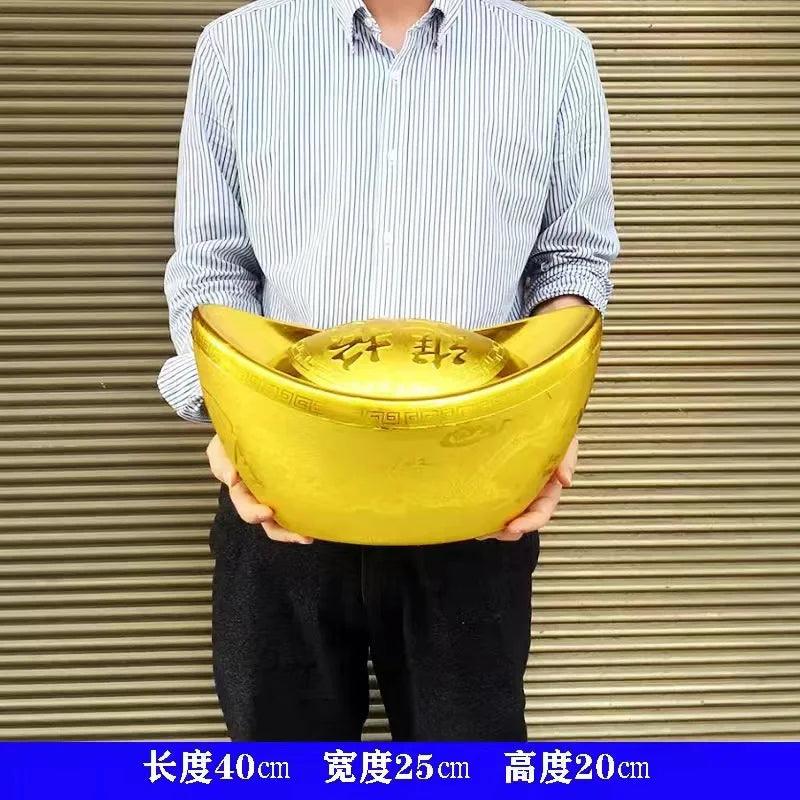 INS Lucky Gold Dollar Treasure Ancient Chinese Money Yuanbao Ornaments Office Shop Fengshui Decors Festive Candy Snacks Box Gift