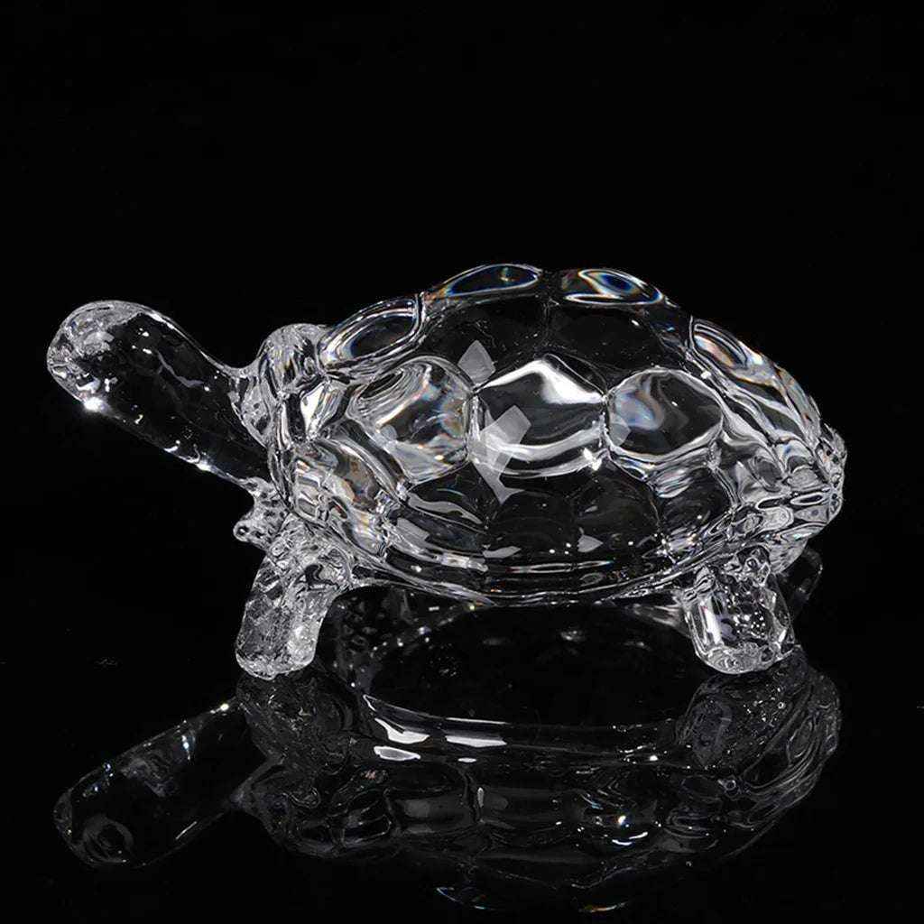 Miniature Tortoise Statue Feng Shui Lucky Charm Crystal Turtle Figurine Home Office Decoration