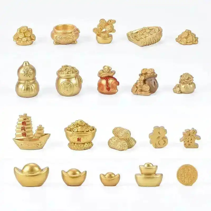 Gold Feng Shui Prosperity Money Tree Ornament for Spring Festival Home Decor