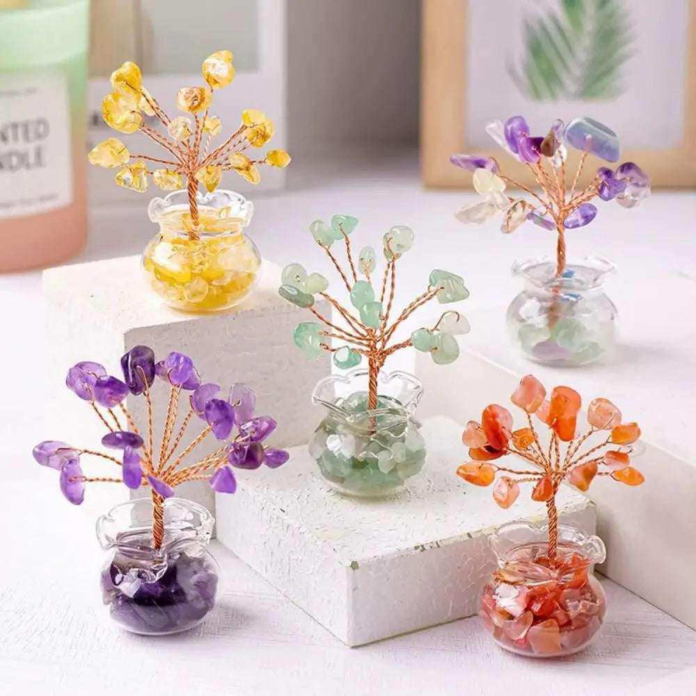 Handmade Feng Shui Crystal Tree Decor for Healing Energy