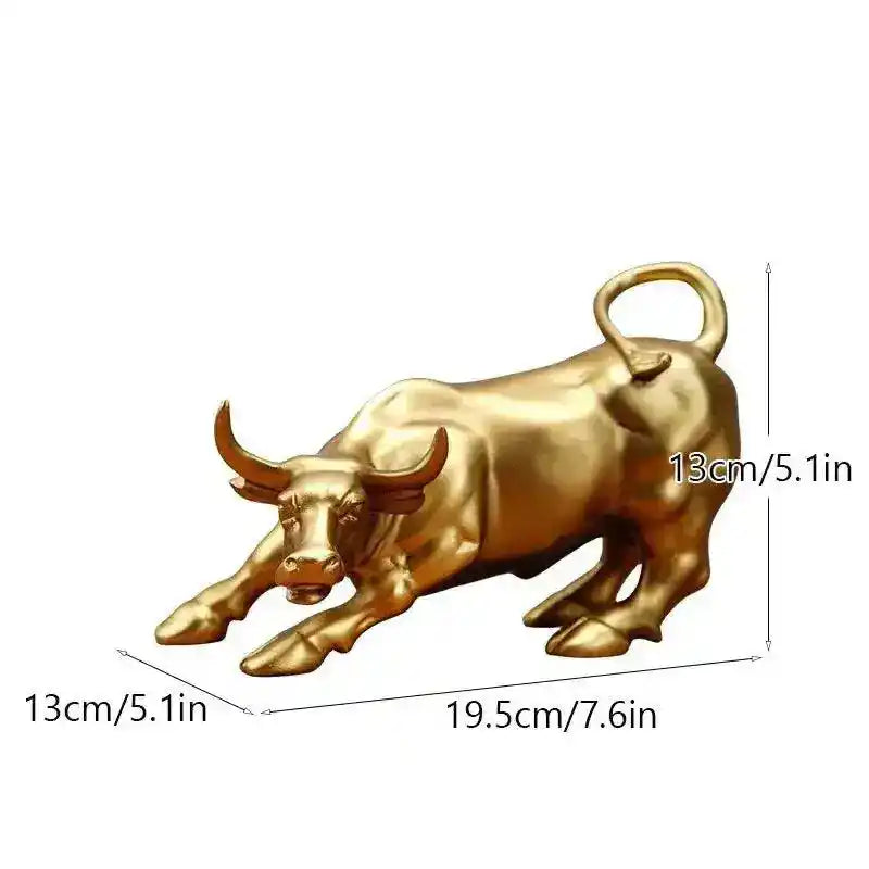 Feng Shui Chinese Zodiac Ox Figurine – Resin Wealth Statue, Lucky Amulet & Prosperity Ornament for Home, Office & Desk Decor RDW020-GD