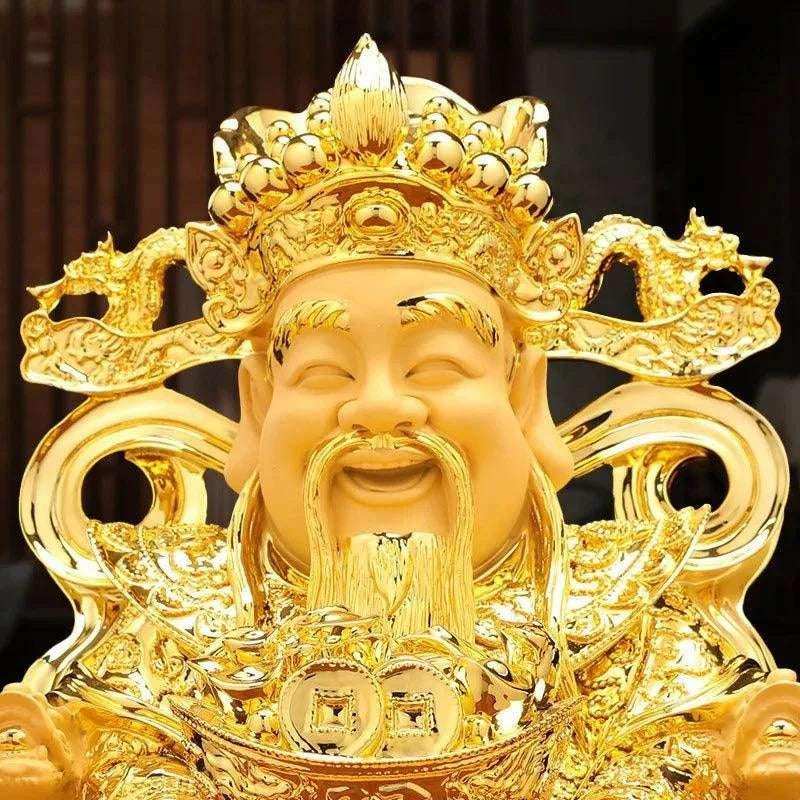 Chinese Style Lucky Fengshui God of Wealth Ornaments for Home Living Room Store Opening Gifts Sculptures Crafts