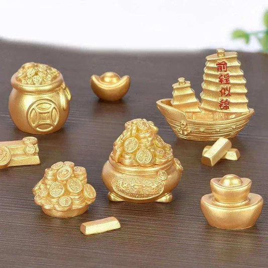 Gold Feng Shui Prosperity Money Tree Ornament for Spring Festival Home Decor
