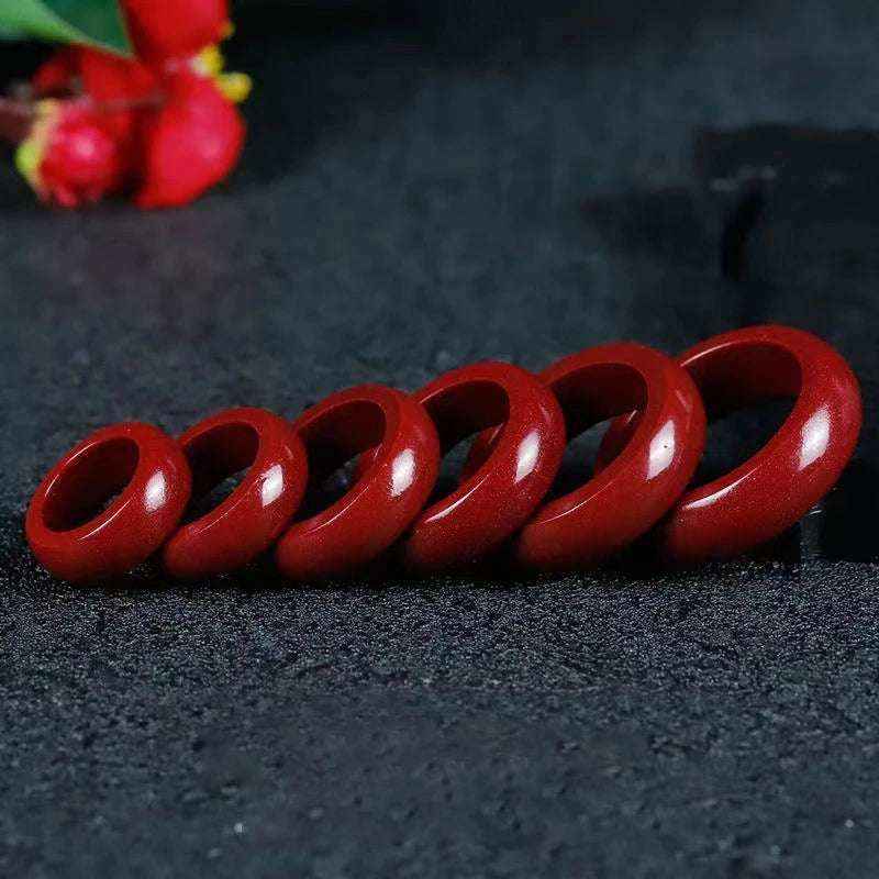 FengShui Cinnabar Ring, Symbol Lucky Wealth Amulet Jewelry Gifts Chinese Amulet Talismans Gift Exorcise Evil Spirits