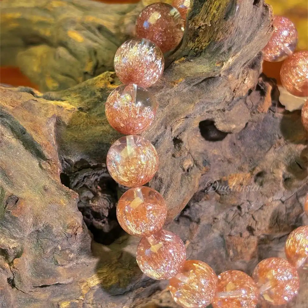 Red Currant Super Seven Crystal Stretch Bracelet Abundance Stone with Rare Inclusions Elastic Band Spiritual Jewelry Unisex Gift