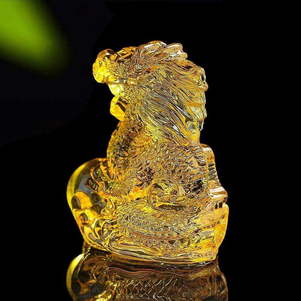 Chinese Crystal Dragon Figurine Ornaments Twelve Zodiac Loong Portraits Feng Shui Crafts Glass Art Shop Opening Gifts Room Decor