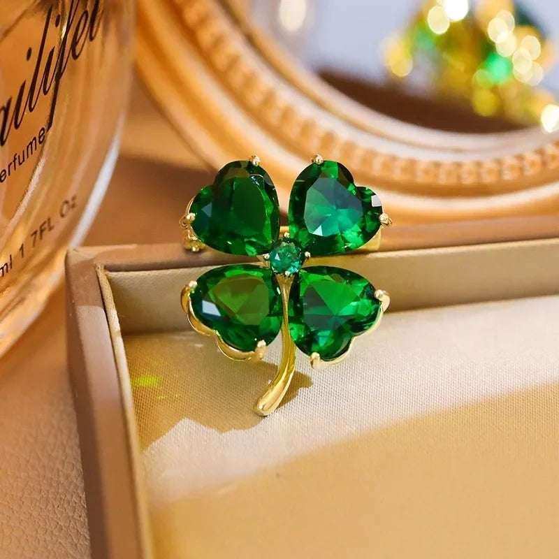 Feng Shui Crystal Brooch – Floral Pin for Good Luck, Prosperity & Style SD1001