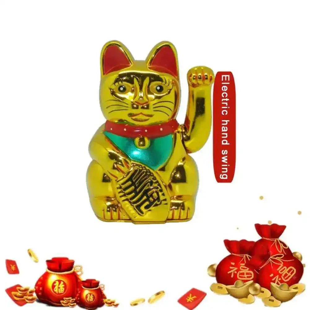 5 Inch/13.5cm Lucky Cat Waving Feng Shui Beckoning Cat Wealth Fortune Lucky Kitty For Home/Shop/Store Decoration 3 Color Choose