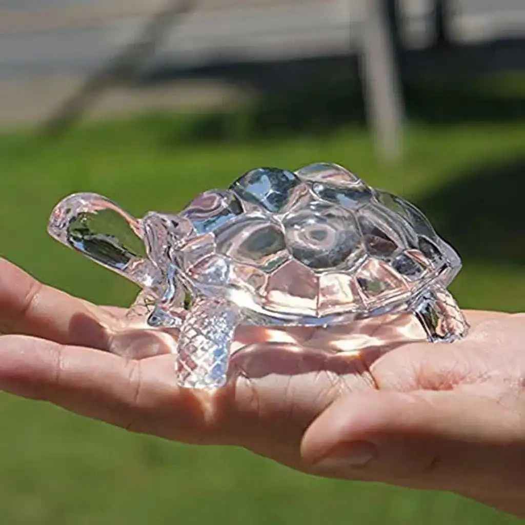 Miniature Tortoise Statue Feng Shui Lucky Charm Crystal Turtle Figurine Home Office Decoration 1pc