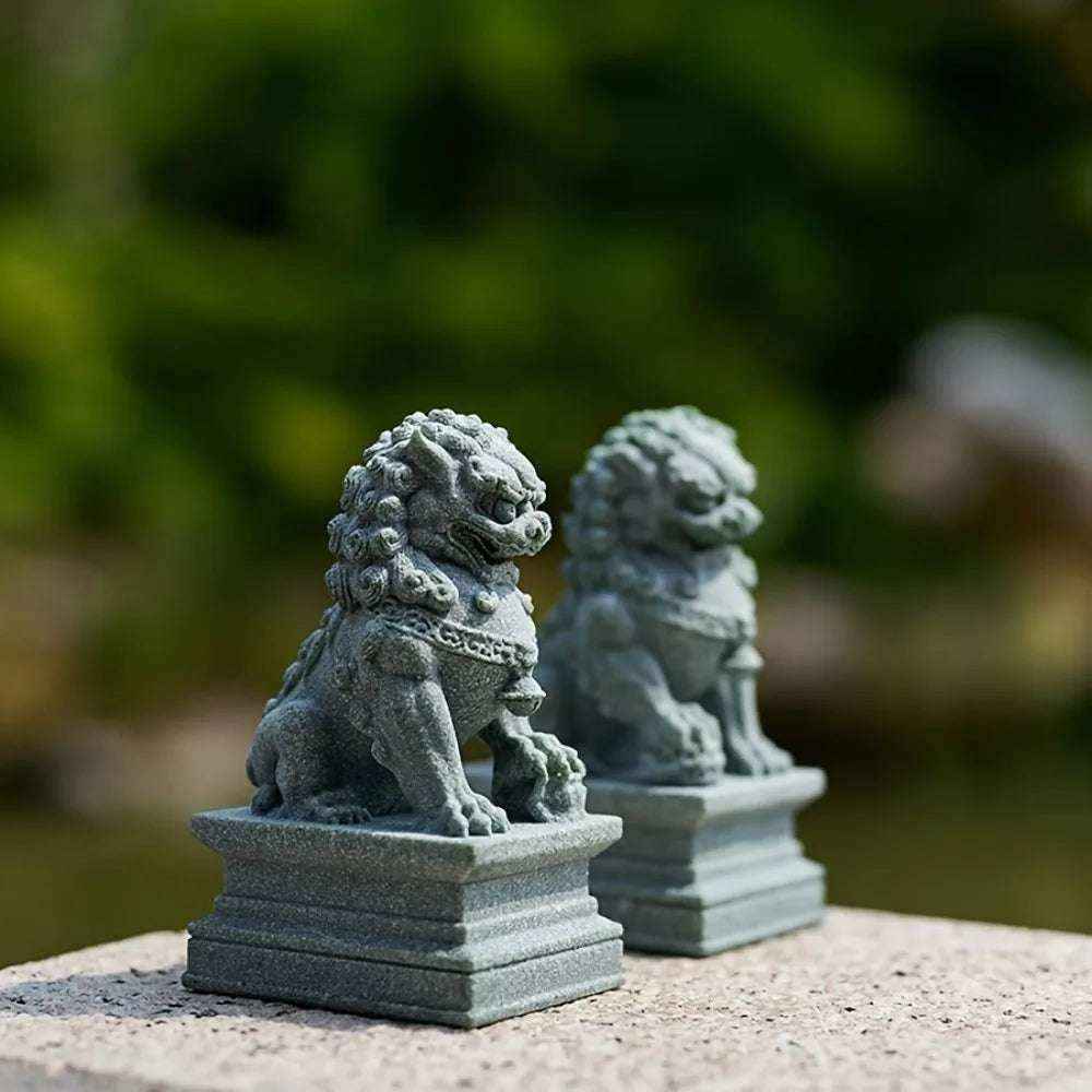 Fu Foo Dogs Pair Guardian Lion Statues Feng Shui Home Decor Chinese Figurines