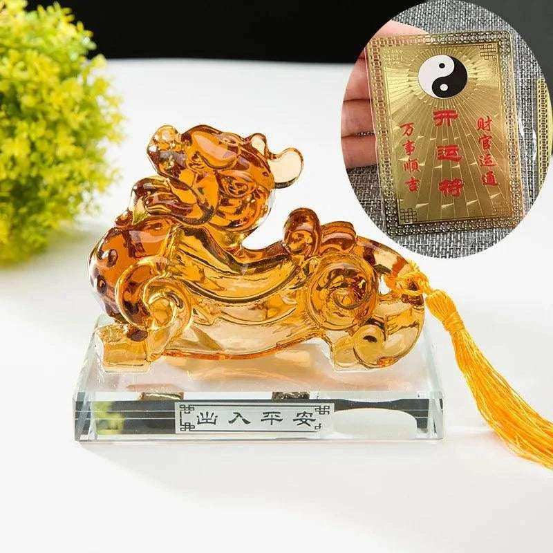 2025 Feng Shui Crystal Dragon Pi Xiu Amulet for Wealth and Prosperity – Peace & Protection for Home and Office Display Default Title