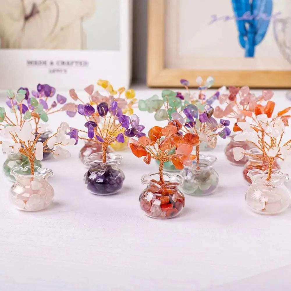 Handmade Feng Shui Crystal Tree Decor for Healing Energy