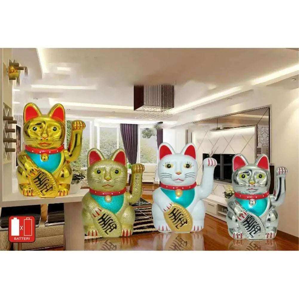 5 Inch/13.5cm Lucky Cat Waving Feng Shui Beckoning Cat Wealth Fortune Lucky Kitty For Home/Shop/Store Decoration 3 Color Choose