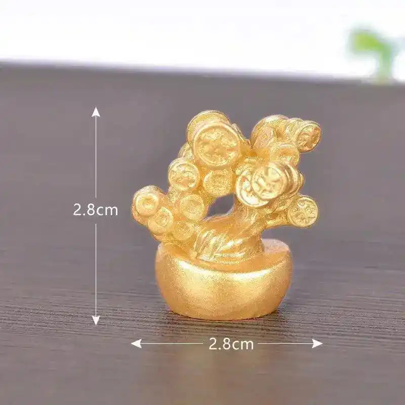 Gold Feng Shui Prosperity Money Tree Ornament for Spring Festival Home Decor 3