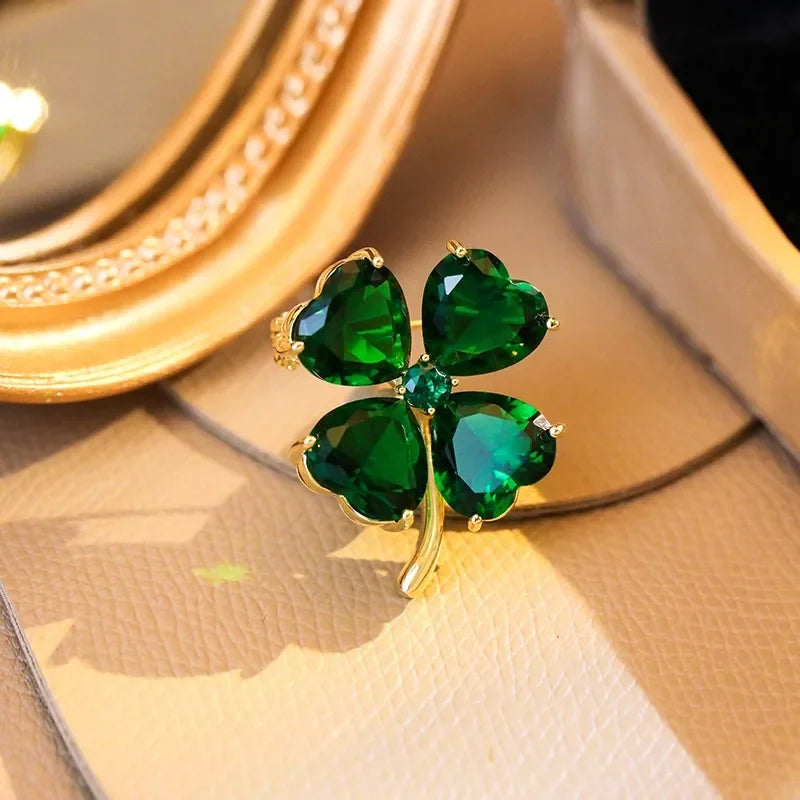 Feng Shui Crystal Brooch – Floral Pin for Good Luck, Prosperity & Style