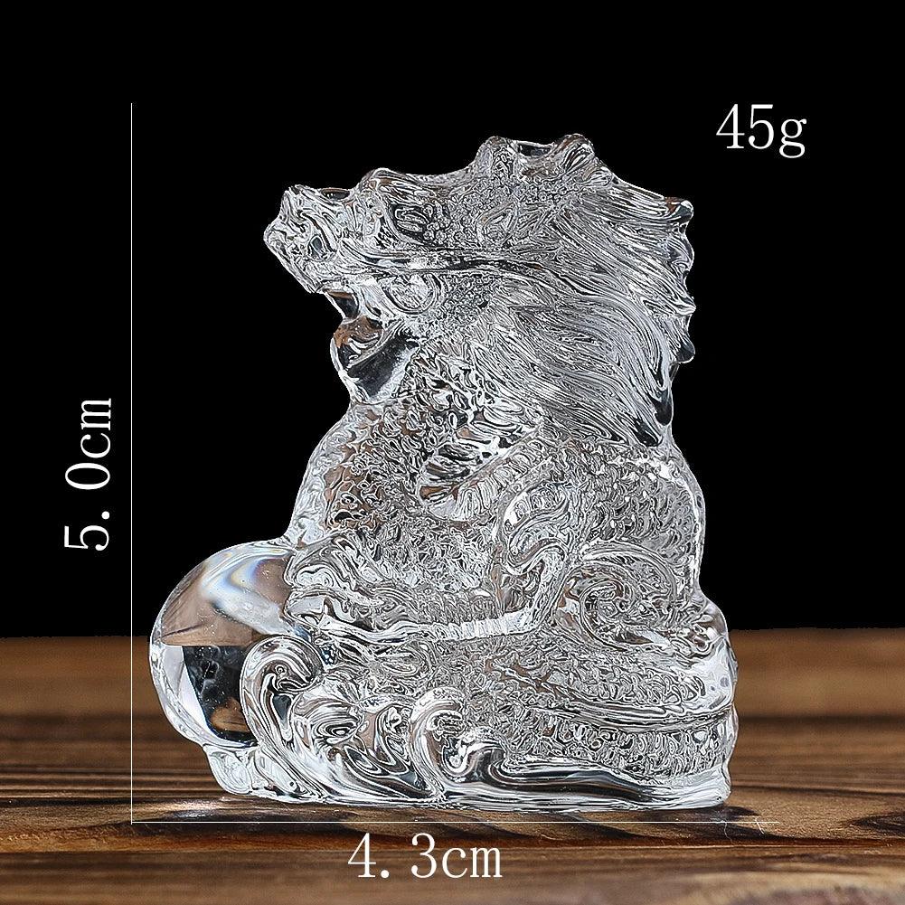 Chinese Crystal Dragon Figurine Ornaments Twelve Zodiac Loong Portraits Feng Shui Crafts Glass Art Shop Opening Gifts Room Decor