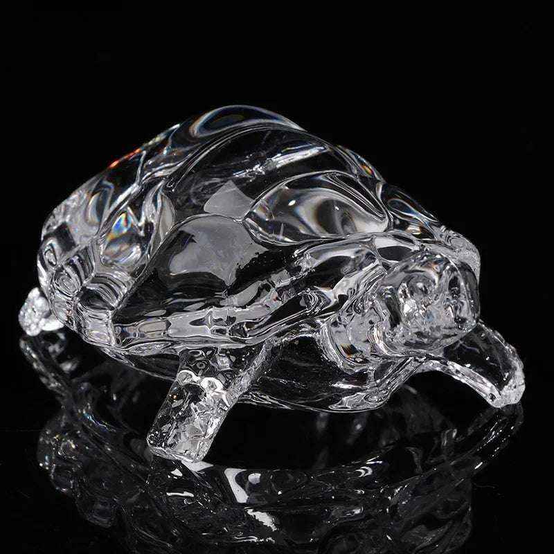 Miniature Tortoise Statue Feng Shui Lucky Charm Crystal Turtle Figurine Home Office Decoration