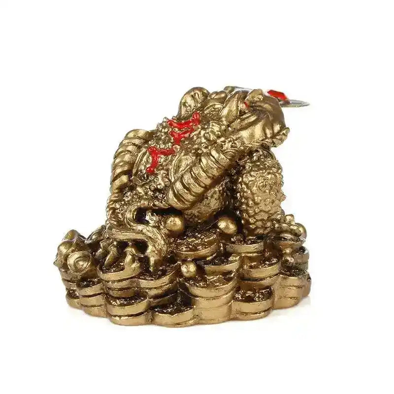 Golden Fortune Coin Money Toad Feng Shui Wealth Decoration Lucky Chinese Office Home Gift