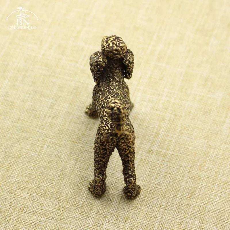 Pure Copper Feng Shui Dog Statue Lucky Poodle Figurine Home Desk Decoration