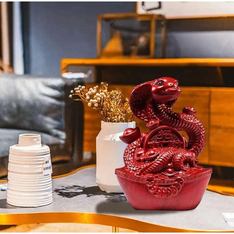 Wooden Carving Snake Doll Ornaments Chinese Feng Shui Snake Figurines 2025 Year Of The Snake Snake Sculptur Decoration Crafts