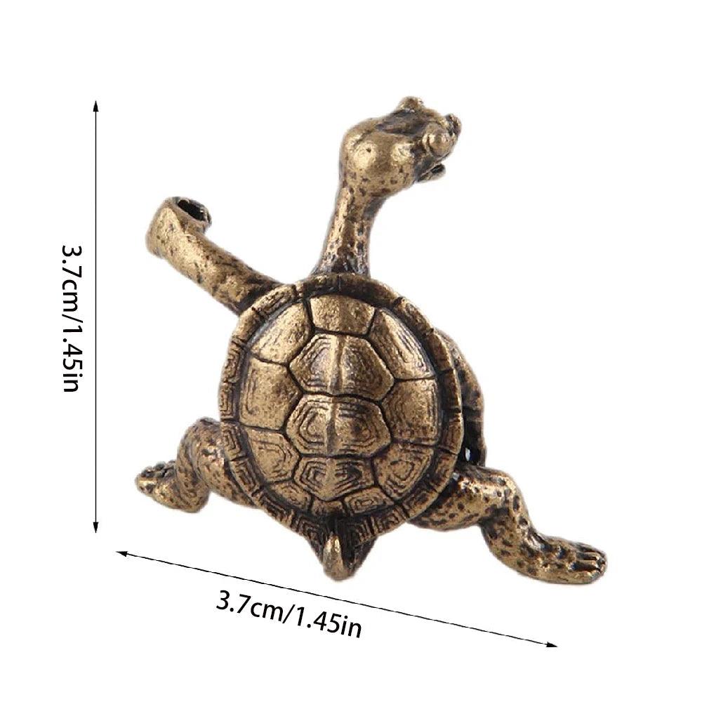 Bronze turtle incense holder measuring 3.7cm x 3.7cm, designed for Feng Shui and Zen-inspired home fragrance settings.