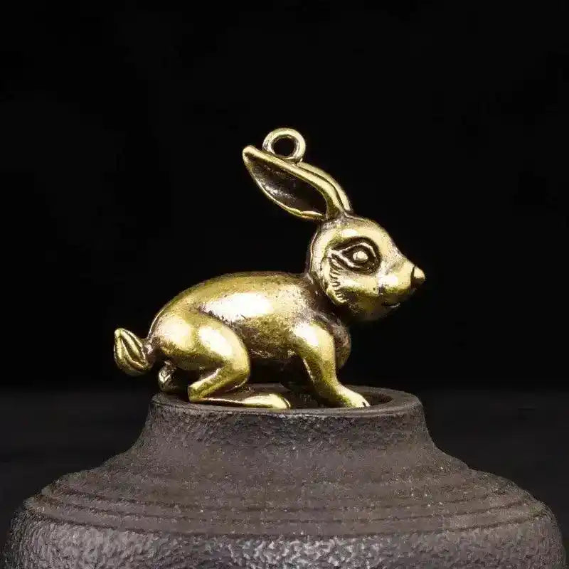 12 Zodiac Signs Animal Feng Shui Vintage Decoration Brass Stereoscopic Dragon Statue Wealth Prosperity Chinese Style Pendant Rabbit