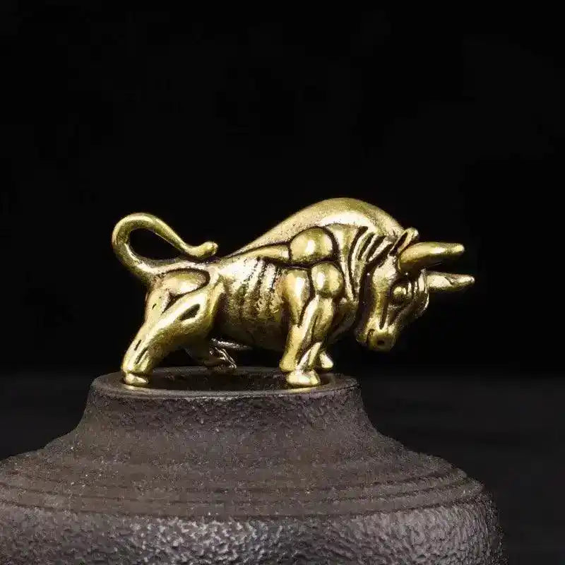 12 Zodiac Signs Animal Feng Shui Vintage Decoration Brass Stereoscopic Dragon Statue Wealth Prosperity Chinese Style Pendant ox