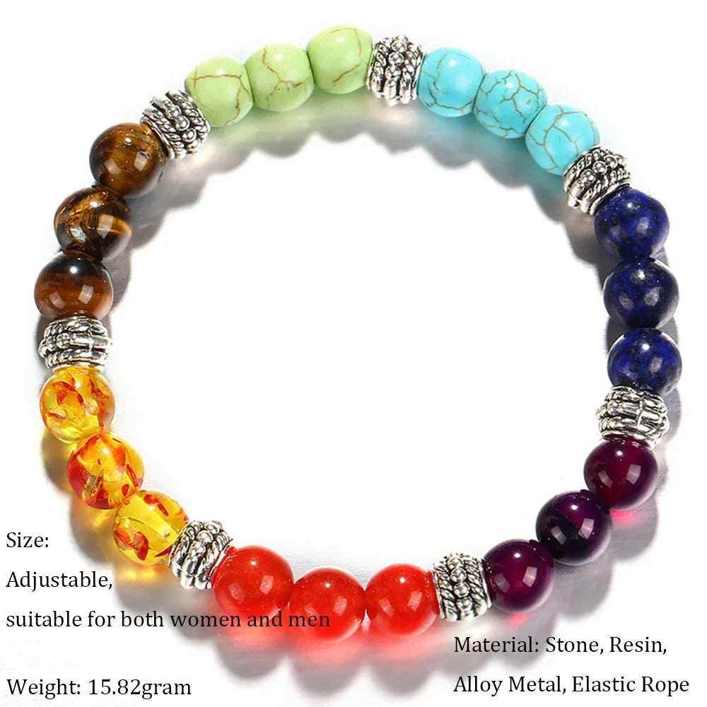 7 Chakra Bracelet Beads Natural Stone Healing Balance Yoga Buddha Prayer Reiki Adjustable Bracelets & Bangles Women Men Jewelry CSBJ120JCA3