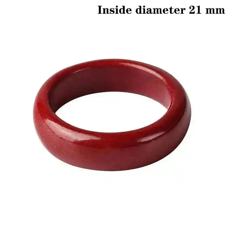 FengShui Cinnabar Ring, Symbol Lucky Wealth Amulet Jewelry Gifts Chinese Amulet Talismans Gift Exorcise Evil Spirits 21
