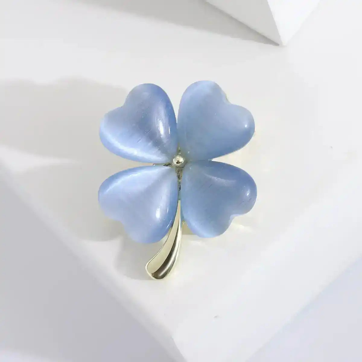 Feng Shui Crystal Brooch – Floral Pin for Good Luck, Prosperity & Style MM-BR-2947-BL