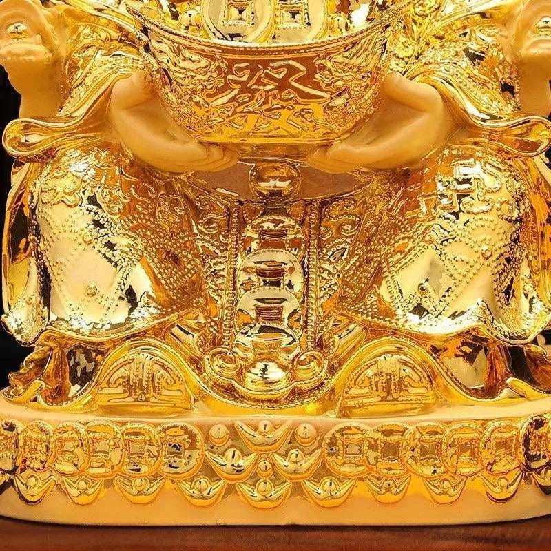 Chinese Style Lucky Fengshui God of Wealth Ornaments for Home Living Room Store Opening Gifts Sculptures Crafts
