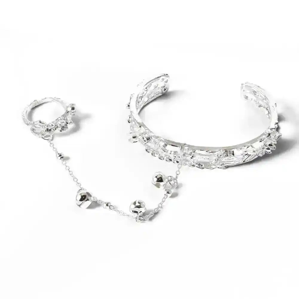 TGCF Hua Cheng & Xie Lian Cosplay Bracelet – Bell Ring Bangle & Adjustable Finger Ring Gift 01