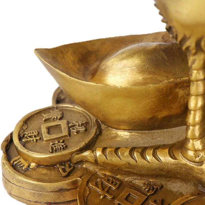 Brass Rooster Cock Figurine Statue 1Pc Chinese Lucky Fengshui Ornament For Home Office Store Desktop Decoration Handmade Crafts