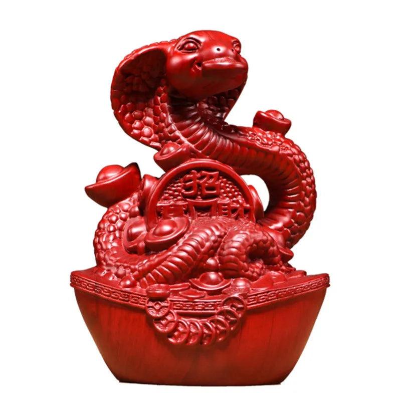 A3 Wooden Carving Snake Doll Ornaments Chinese Feng Shui Snake Figurines 2025 Year Of The Snake Snake Sculptur Decoration Crafts