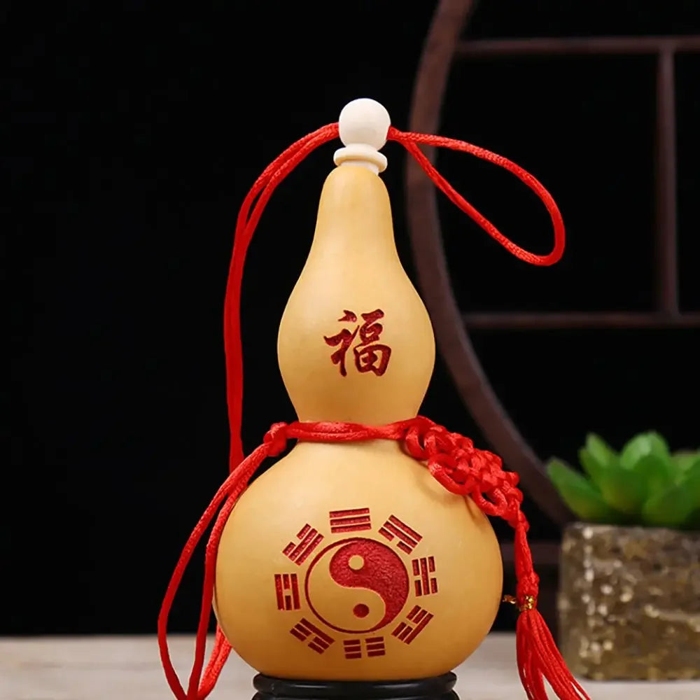 Bring Wealth and Luck Photo Props Yin Yang Feng Shui with Tassel Home Decor Housewarming Gift Gourd Crafts Hanging Ornament