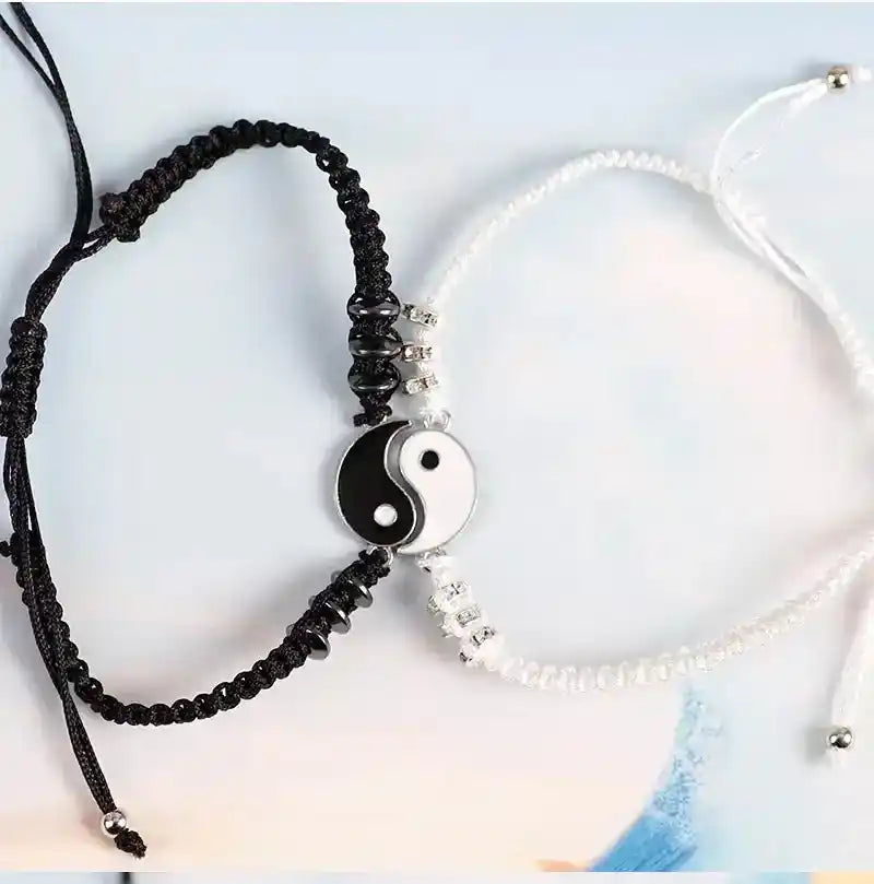 Handmade Yin Yang Bracelets for Couples – Tai Chi Symbol of Balance & Love | Adjustable & Stylish