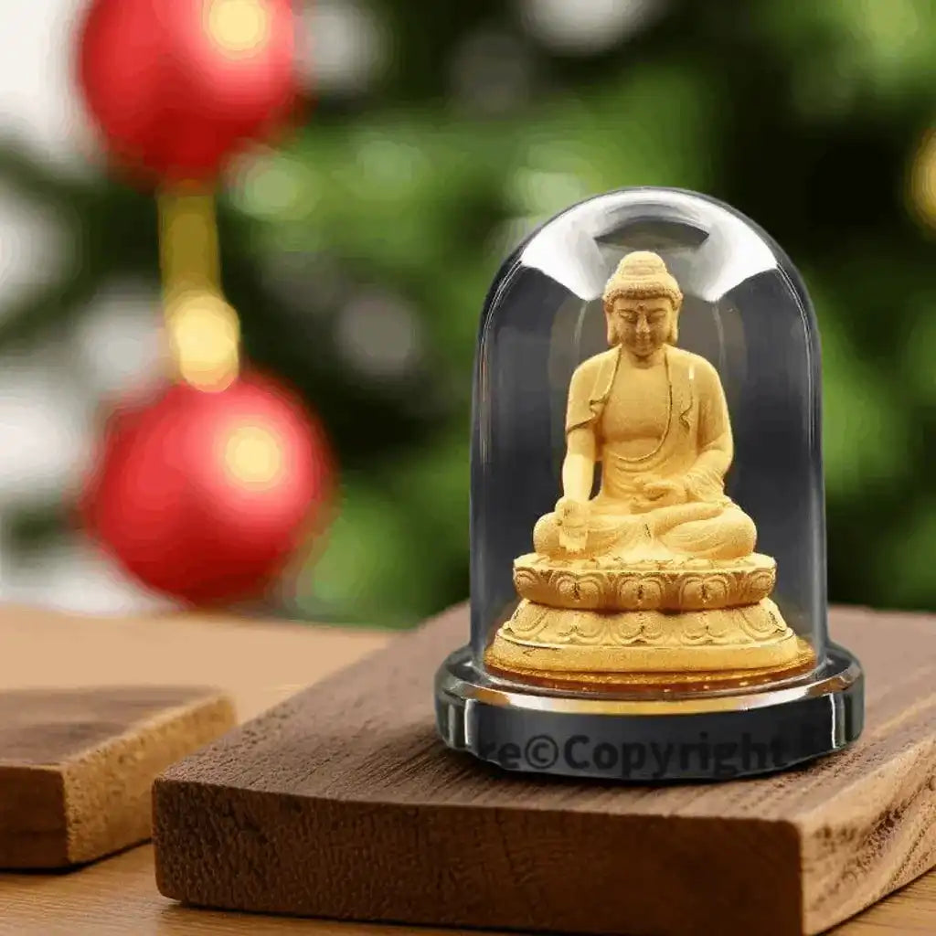 Efficacious Gold Buddha Statue - Omnipotent Feng Shui Buddha for Home, Office & Car Decor - Thailand Buddhist Gilded Statue for Prosperity, Protection & Good Fortune