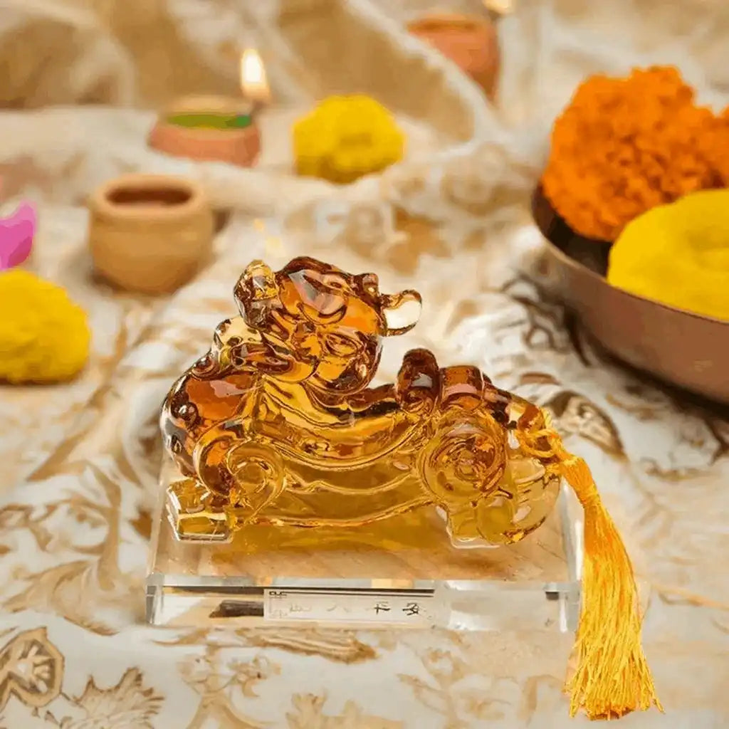 2025 Feng Shui Crystal Dragon Pi Xiu Amulet for Wealth and Prosperity – Peace & Protection for Home and Office Display