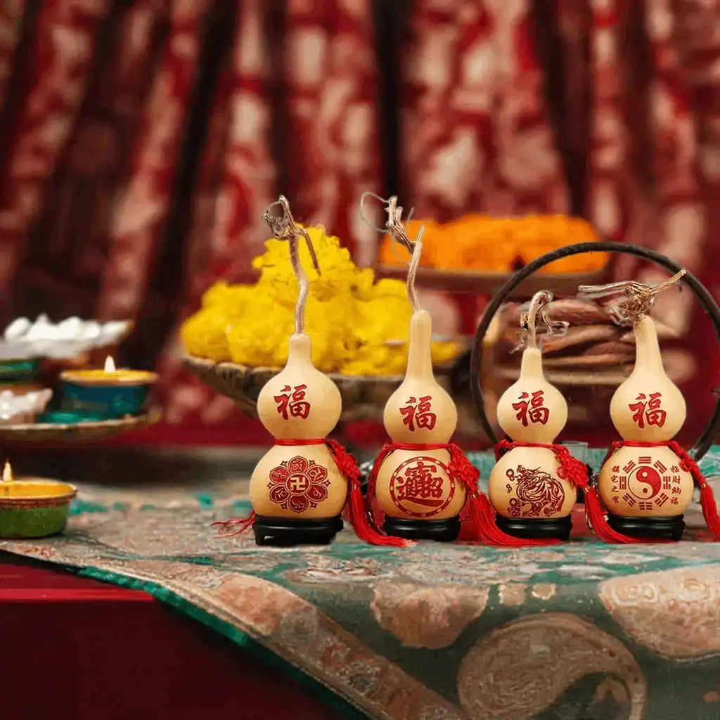 Bring Wealth and Luck Photo Props Yin Yang Feng Shui with Tassel Home Decor Housewarming Gift Gourd Crafts Hanging Ornament