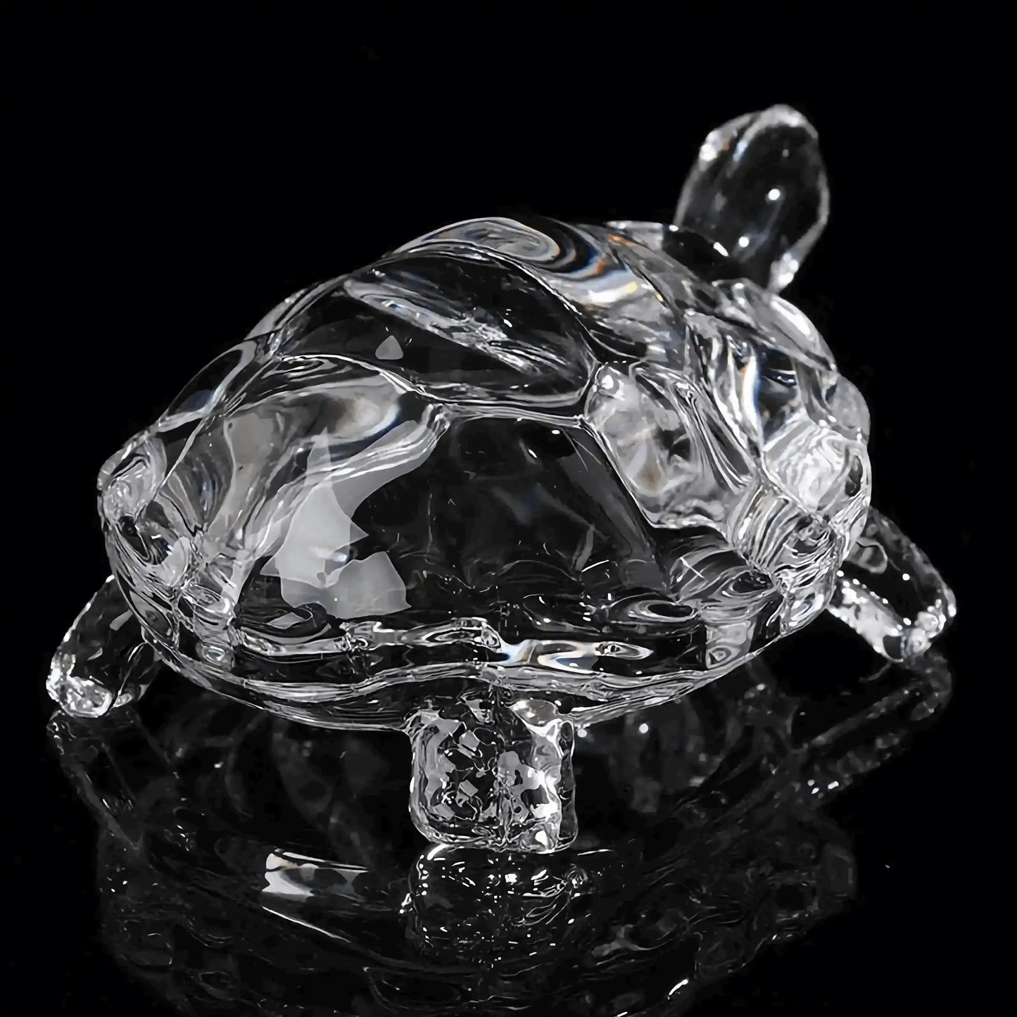 Miniature Tortoise Statue Feng Shui Lucky Charm Crystal Turtle Figurine Home Office Decoration